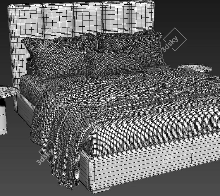 Elegant Bed Argan Flou Model 3D model image 4
