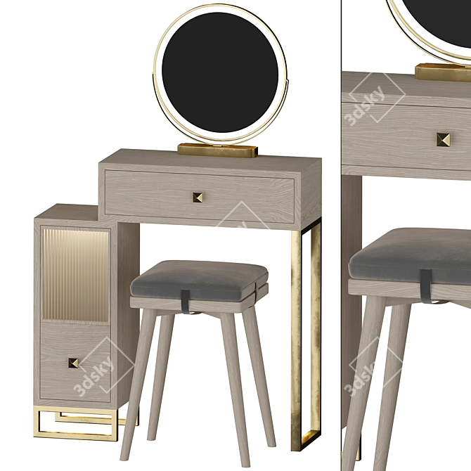 Scandinavian Style Vanity Set 3D model image 1