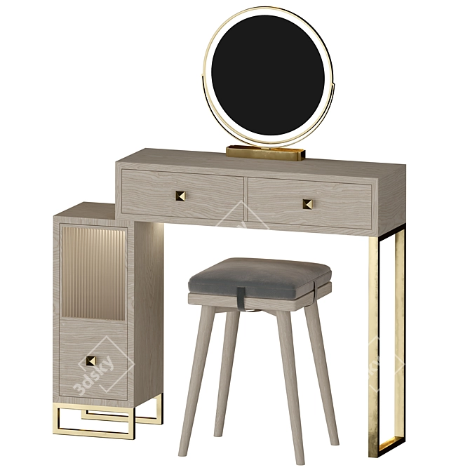 Scandinavian Style Vanity Set 3D model image 2