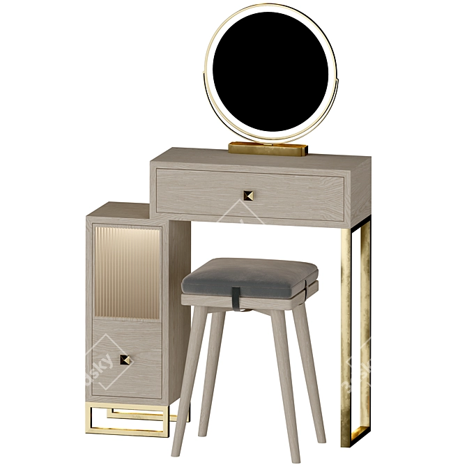 Scandinavian Style Vanity Set 3D model image 4