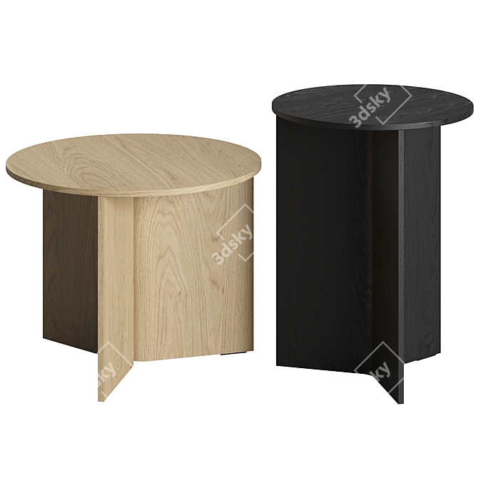 Origami-inspired Geometric Wooden Table 3D model image 1