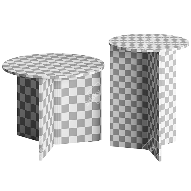 Origami-inspired Geometric Wooden Table 3D model image 3