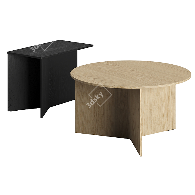 Origami-inspired Geometric Wood Table 3D model image 1