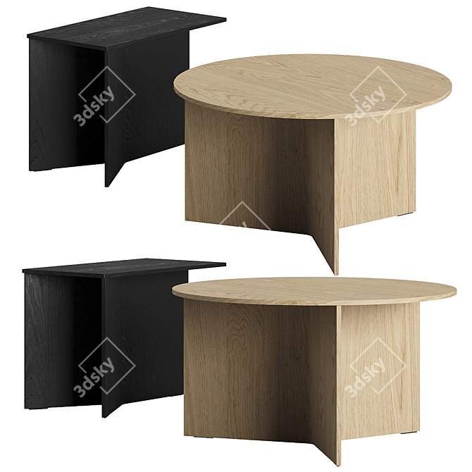 Origami-inspired Geometric Wood Table 3D model image 4
