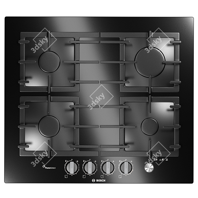 BOSCH Cooktop Set: 4 Induction & Gas Panels 3D model image 2