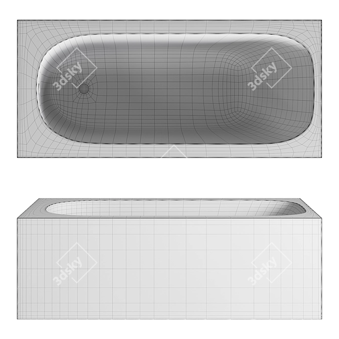 Salini FABIA 180 White Bathtub 3D model image 2
