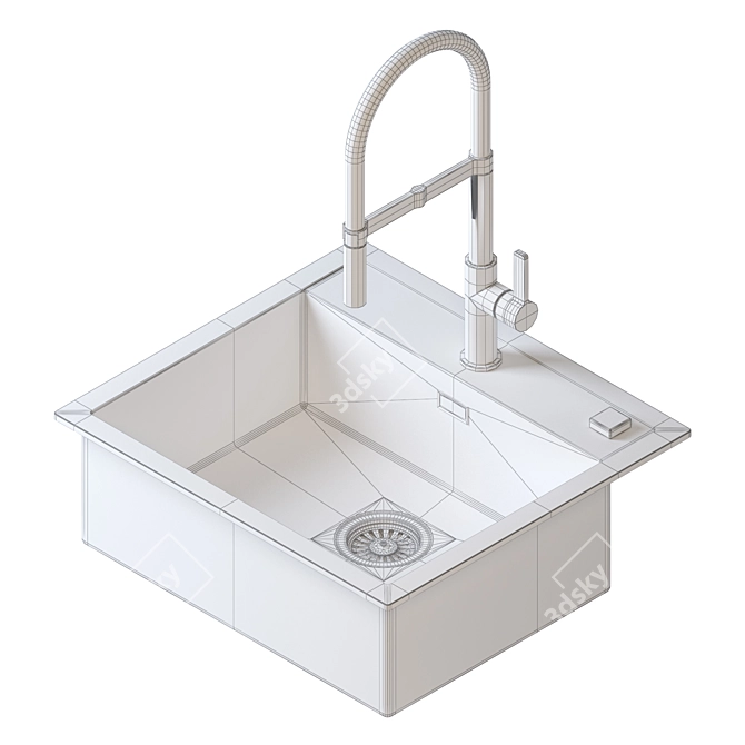 Sleek Grohe K700 Sink Set 3D model image 3