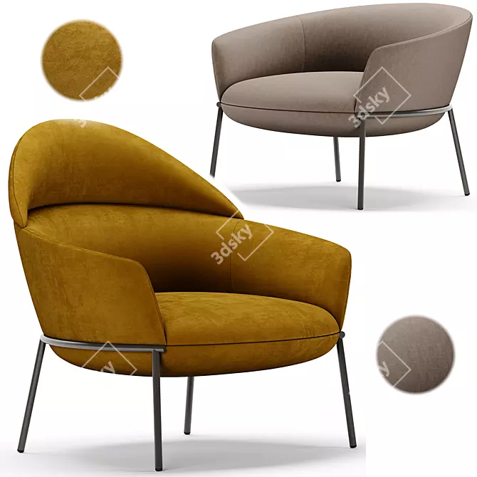 Elegant SWALE Armchair, LaCividina Vol. 2 3D model image 2