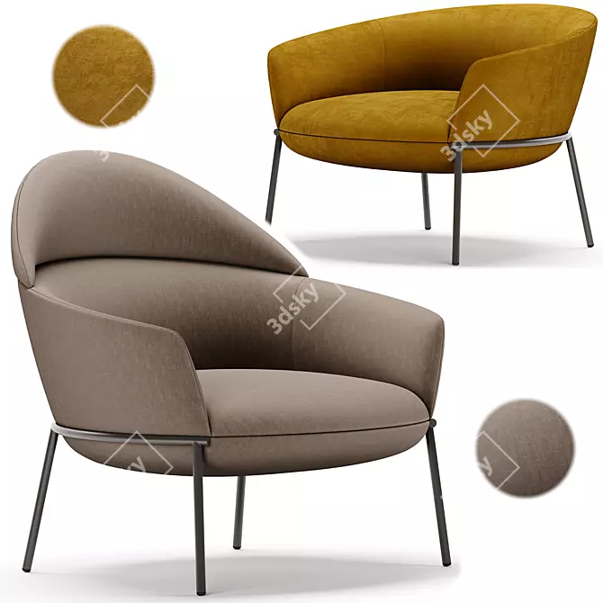 Elegant SWALE Armchair, LaCividina Vol. 2 3D model image 5