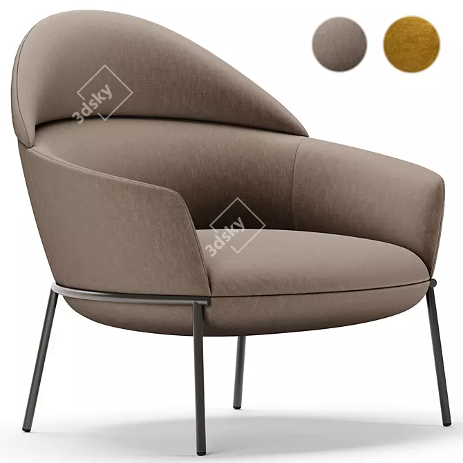 Elegant SWALE Armchair, LaCividina Vol. 2 3D model image 7