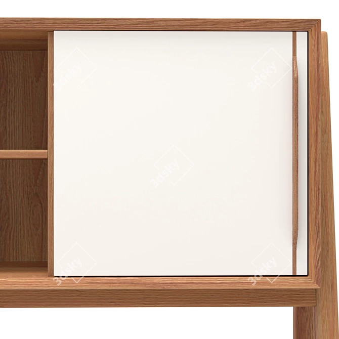 White Wide Bruni Buffet 150cm 3D model image 5