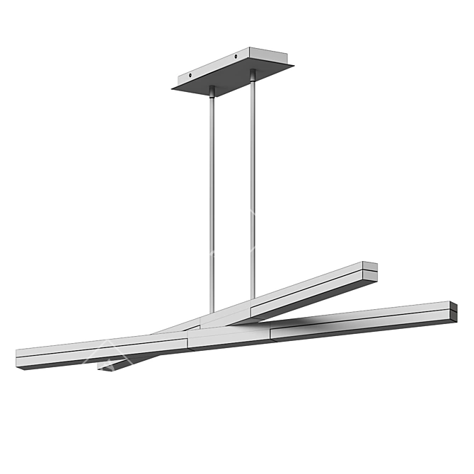 Sleek Crystal LED Linear Suspension 3D model image 4