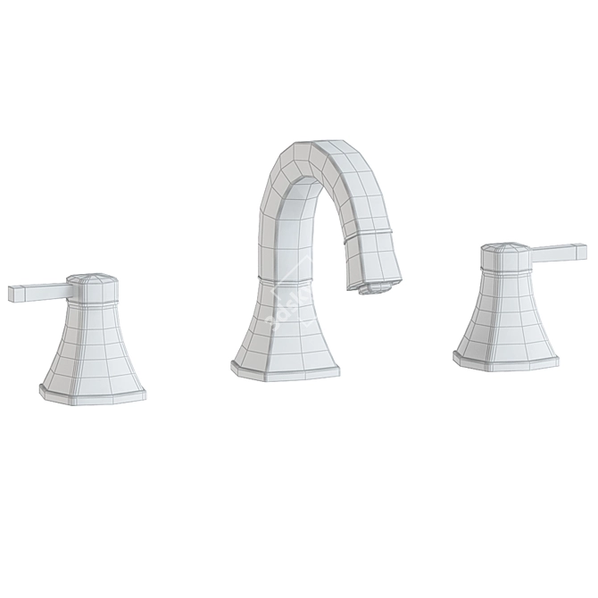 Elegant Grandera Basin Mixer 3D model image 2