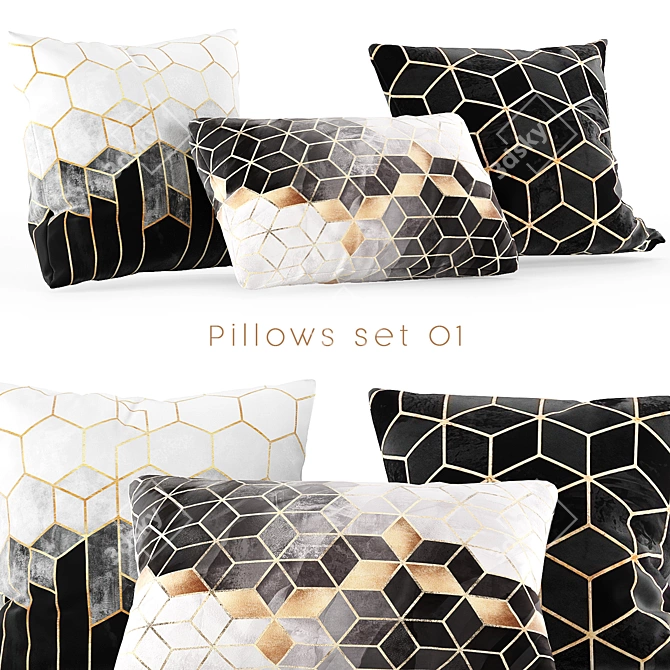 Decorative Pillow Set 01 3D model image 1