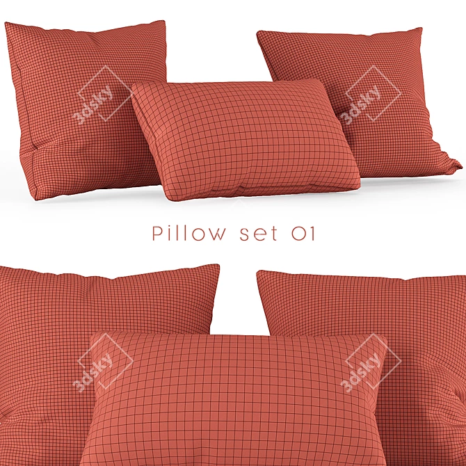 Decorative Pillow Set 01 3D model image 4