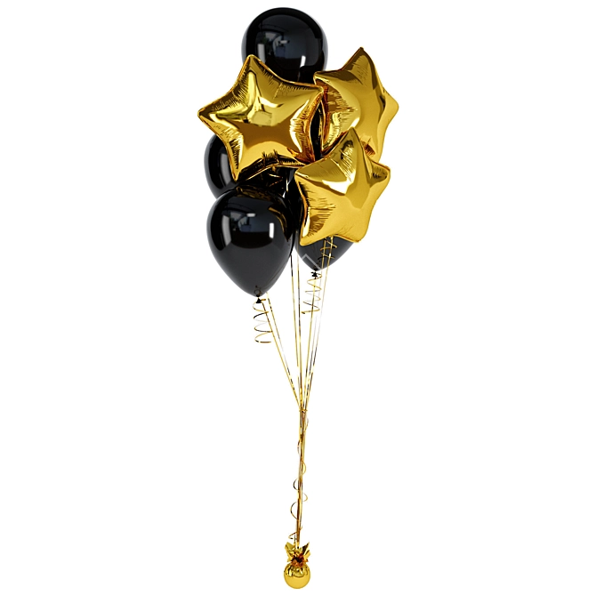Party Foil Balloon Set 3D 3D model image 2