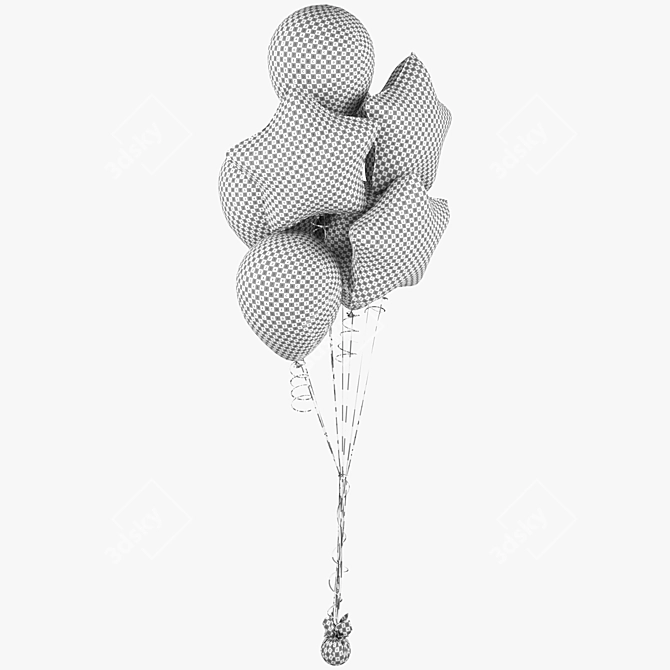 Party Foil Balloon Set 3D 3D model image 7