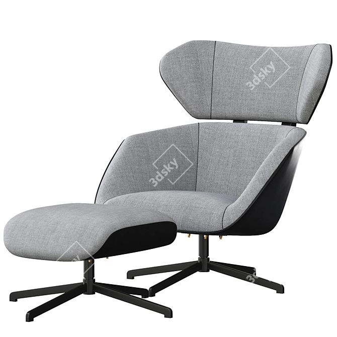 Elegant Camila Armchair Set 3D model image 3