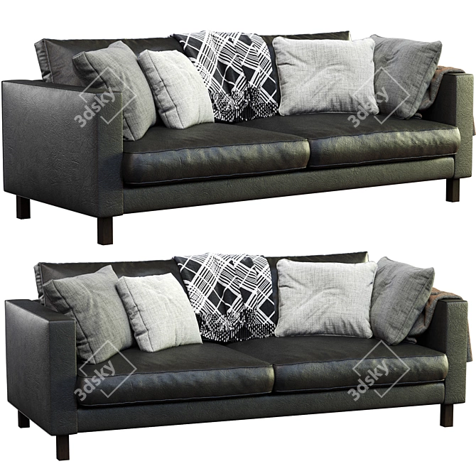 Modern Leather Sofa by Ikea 3D model image 3