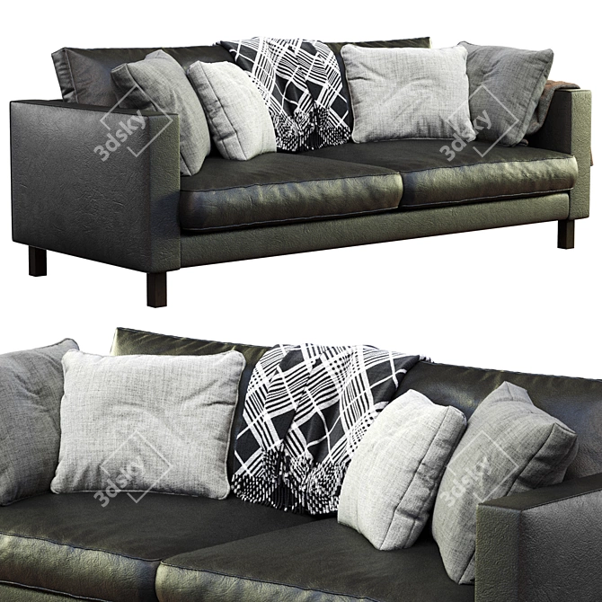 Modern Leather Sofa by Ikea 3D model image 4