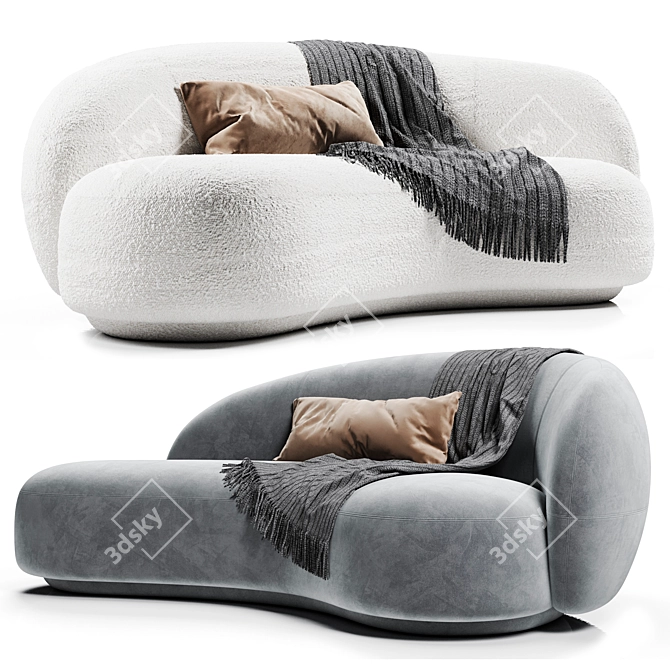 Elegant Julep Chaise Longue Brilliance 3D model image 1