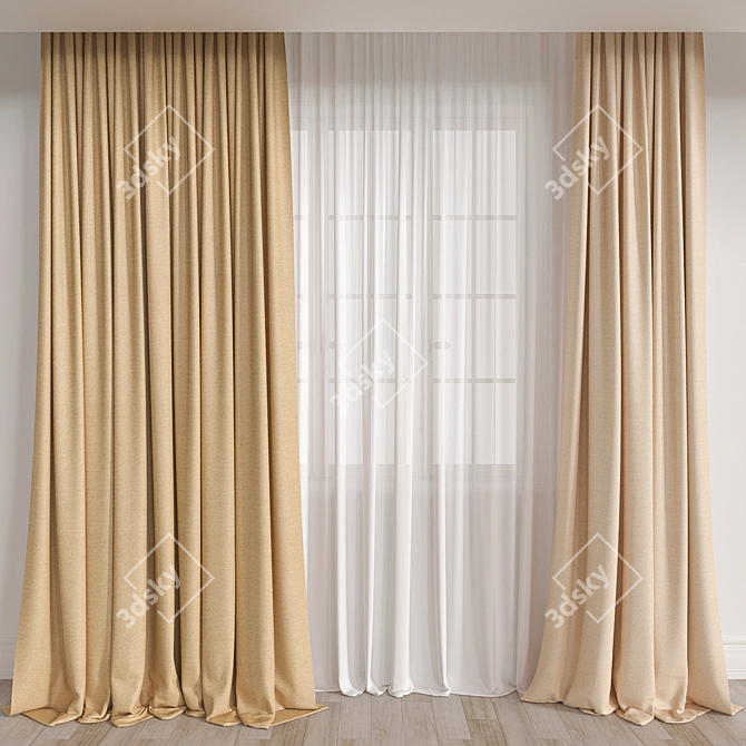  3D Curtain Model fbx Obj 3D model image 3