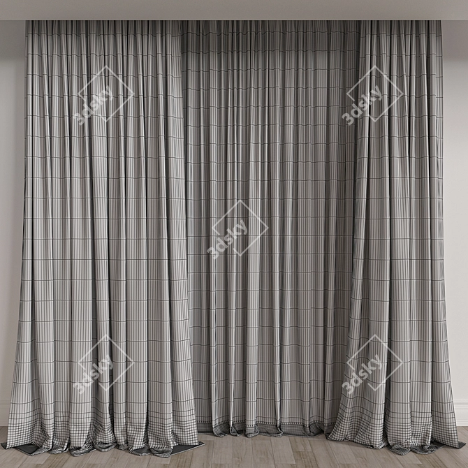  3D Curtain Model fbx Obj 3D model image 2
