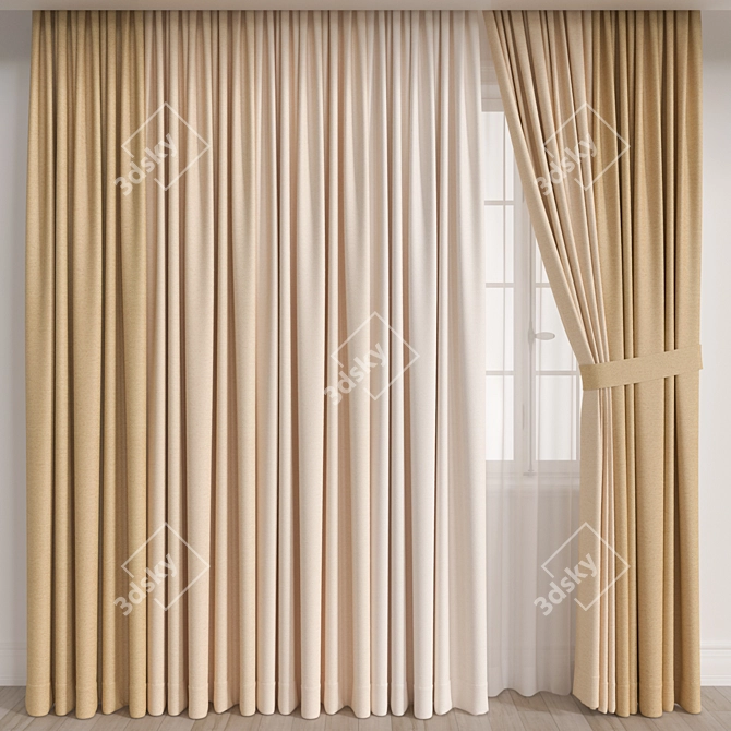 Elegant Curtain 3D Model Polys: 72778 3D model image 1