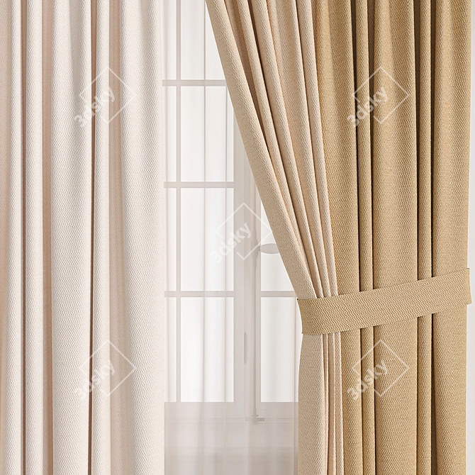 Elegant Curtain 3D Model Polys: 72778 3D model image 2