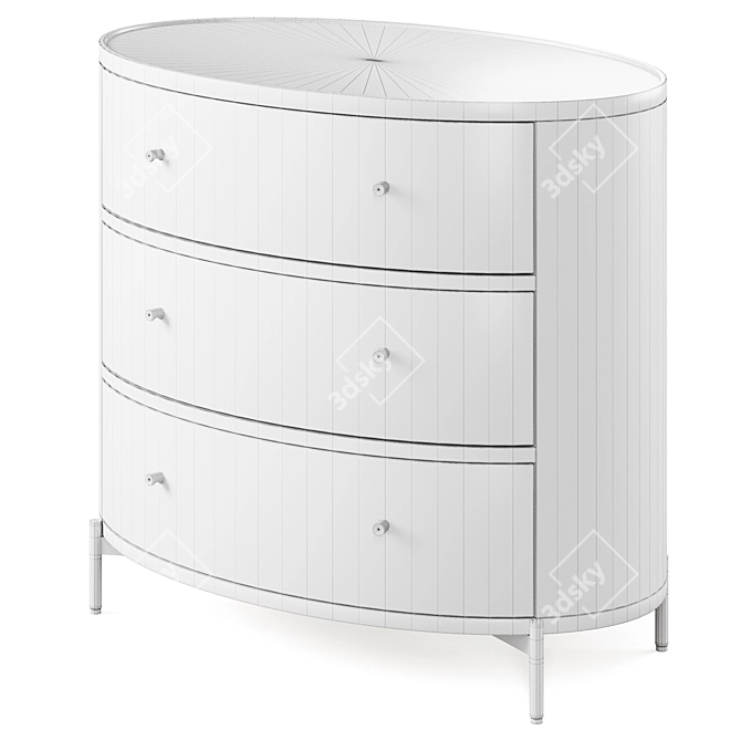 Oval Warren 3-Drawer Dresser 3D model image 3