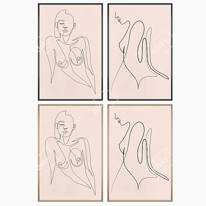 Duo Art Set with Frame Options 3D model image 2
