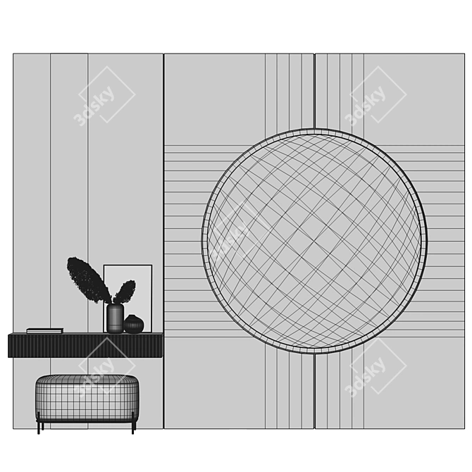 Modern Entryway Furniture Set 3D model image 5