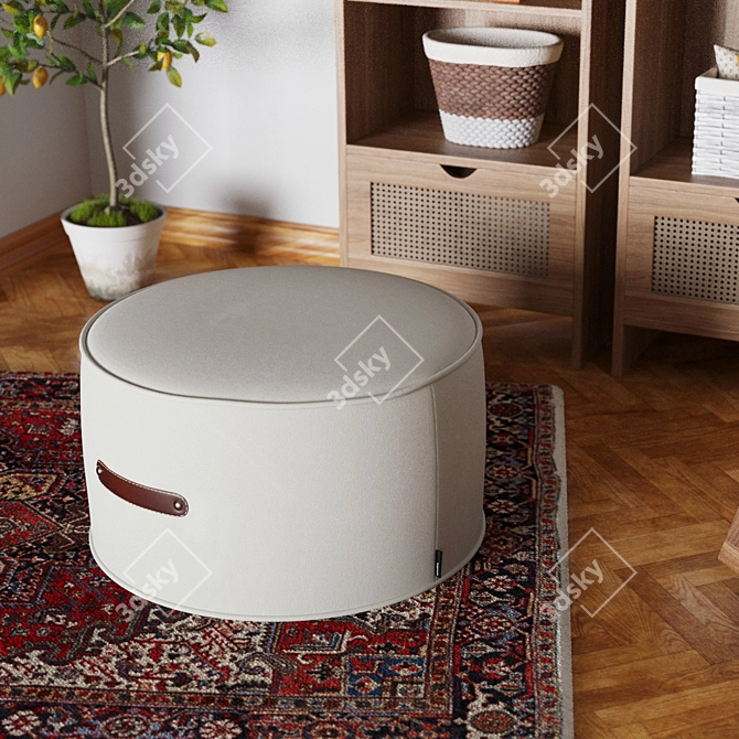 Boho Chic Round Ottoman 3D model image 7