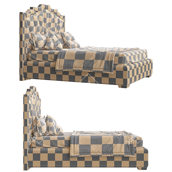 Geometric Pattern Bed Model 3D model image 3