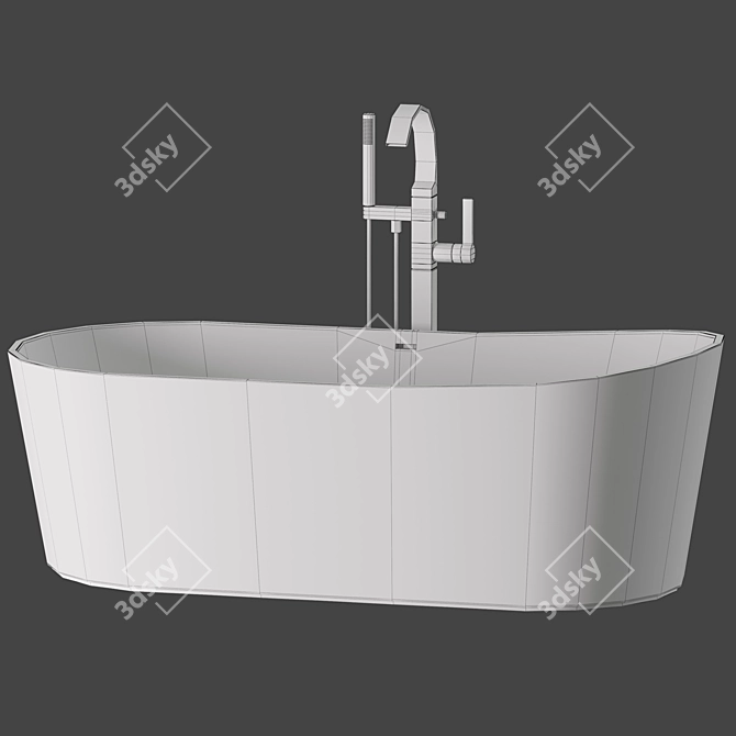 InBani Giro Bathtub & Mixer 3D model image 4