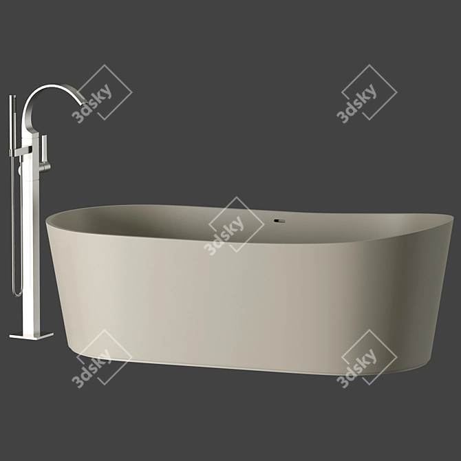 InBani Giro Bathtub & Mixer 3D model image 6