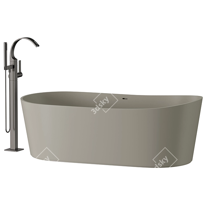 InBani Giro Bathtub & Mixer 3D model image 7