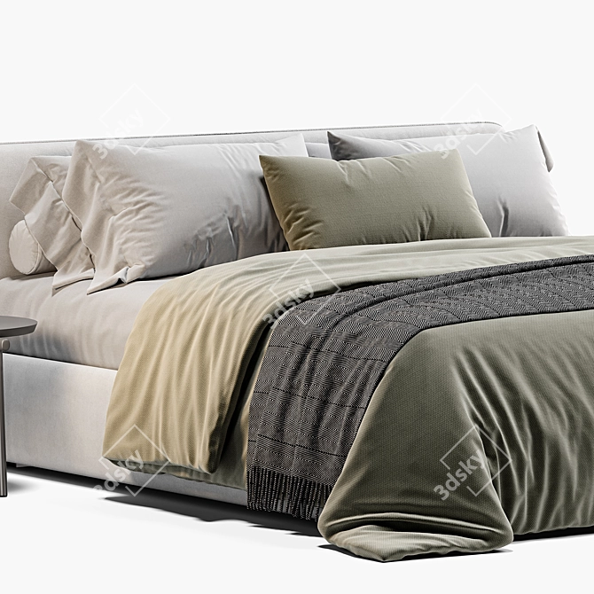 Modern Boca Slim Bed 3D 3D model image 2