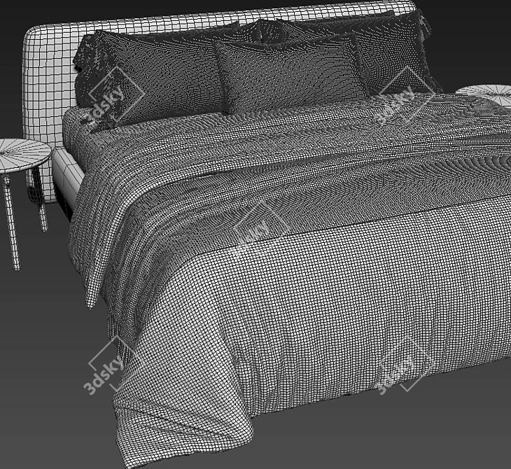 Modern Boca Slim Bed 3D 3D model image 4
