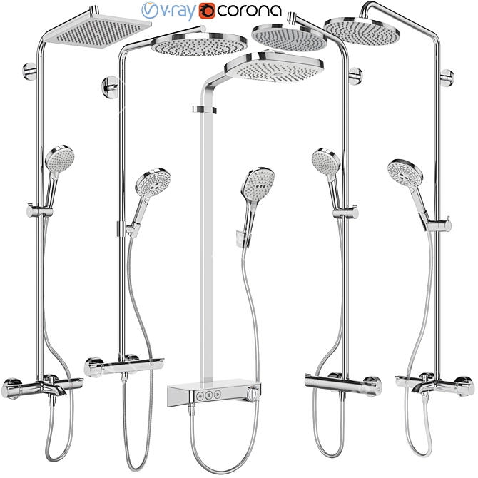 Hansgrohe Shower Systems Bundle 3D model image 1