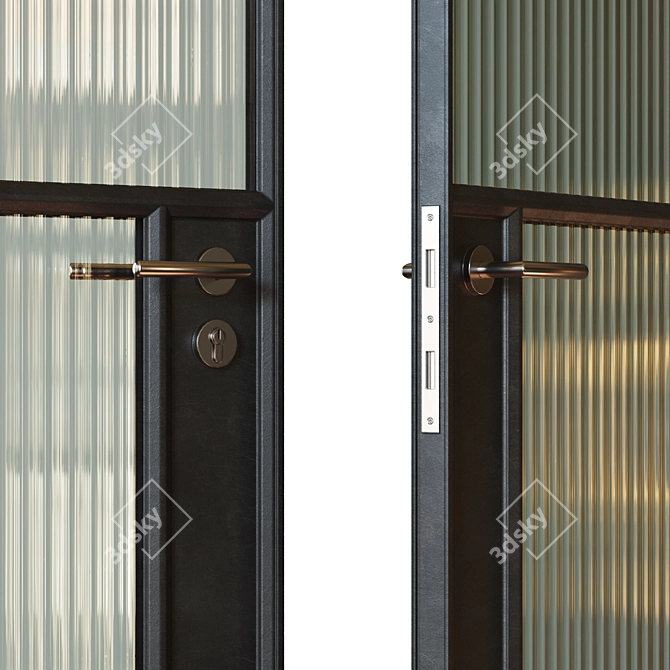 Elegant Pivot Toorak Glass Door 3D model image 2