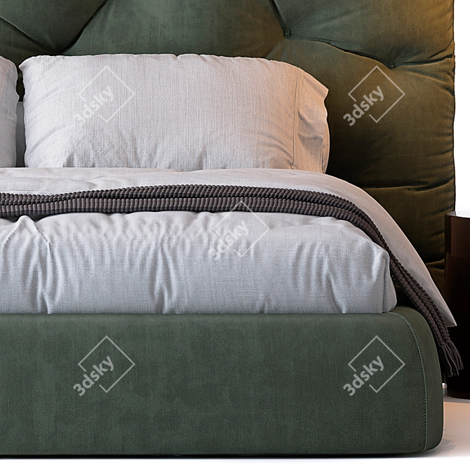 Modern Italian Bed Impunto 3D model image 3