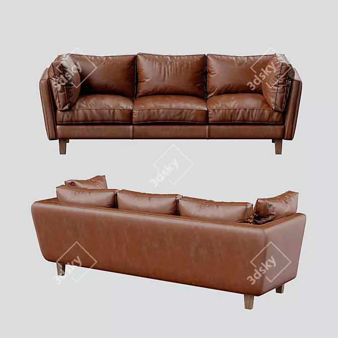 Premium Leather Sofa Div-705 3D model image 1