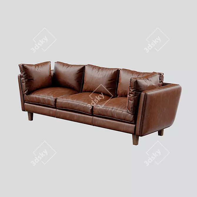 Premium Leather Sofa Div-705 3D model image 2