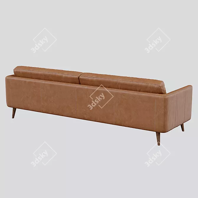 Premium Leather Classic Style Sofa 3D model image 3