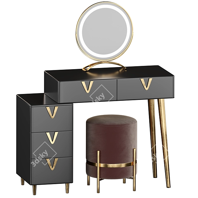 ORLA Modern Vanity Set: Sleek & Functional 3D model image 4