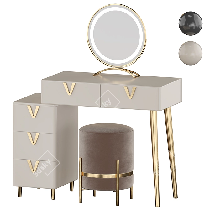 ORLA Modern Vanity Set: Sleek & Functional 3D model image 5