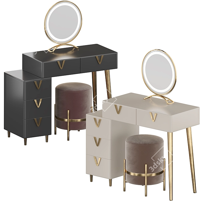 ORLA Modern Vanity Set: Sleek & Functional 3D model image 6