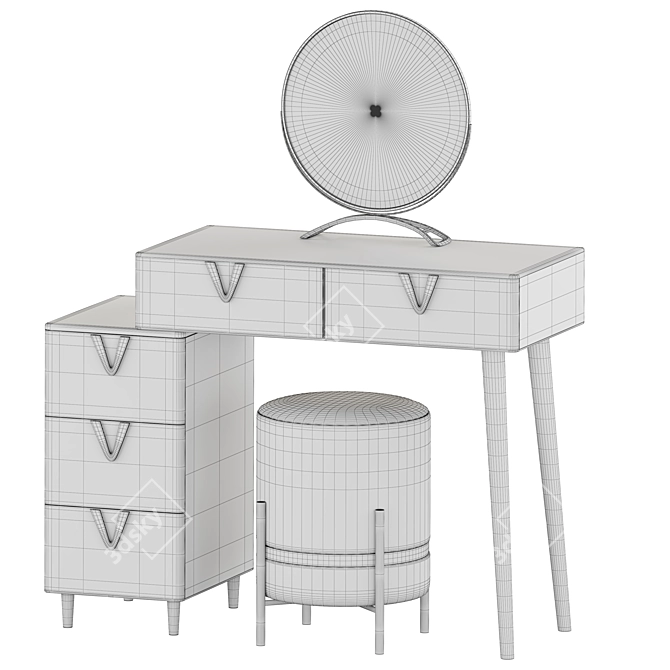 ORLA Modern Vanity Set: Sleek & Functional 3D model image 1