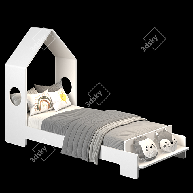 Modern Abode Single Bed Design 3D model image 5